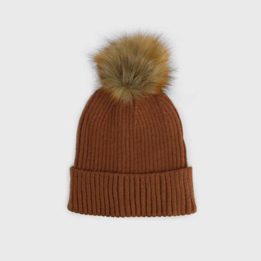 BEANIE POMPÓN CAMEL