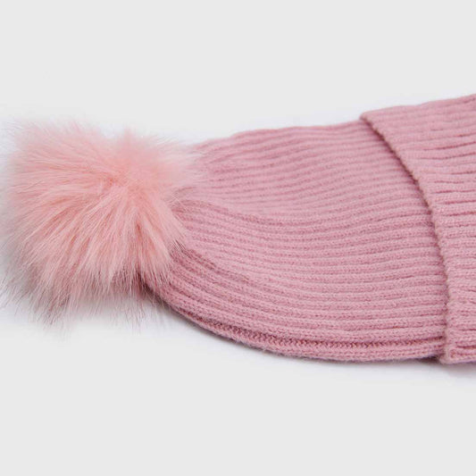 BEANIE POMPÓN ROSA