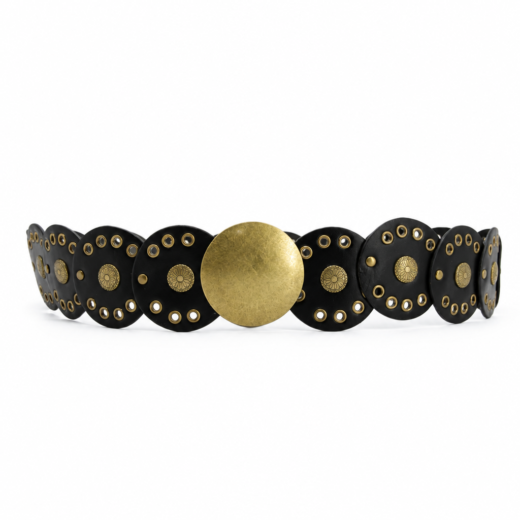 Cinturón boho dorado negro II fondo blanco