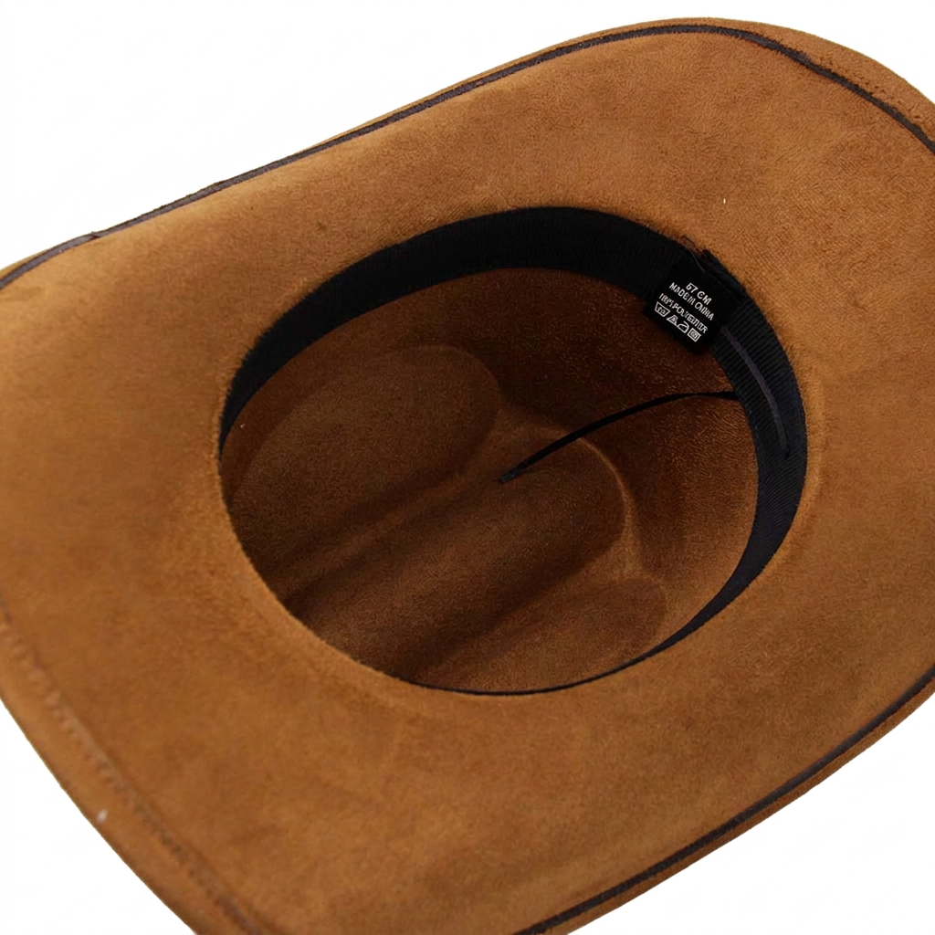 Interior del sombrero con fondo blanco