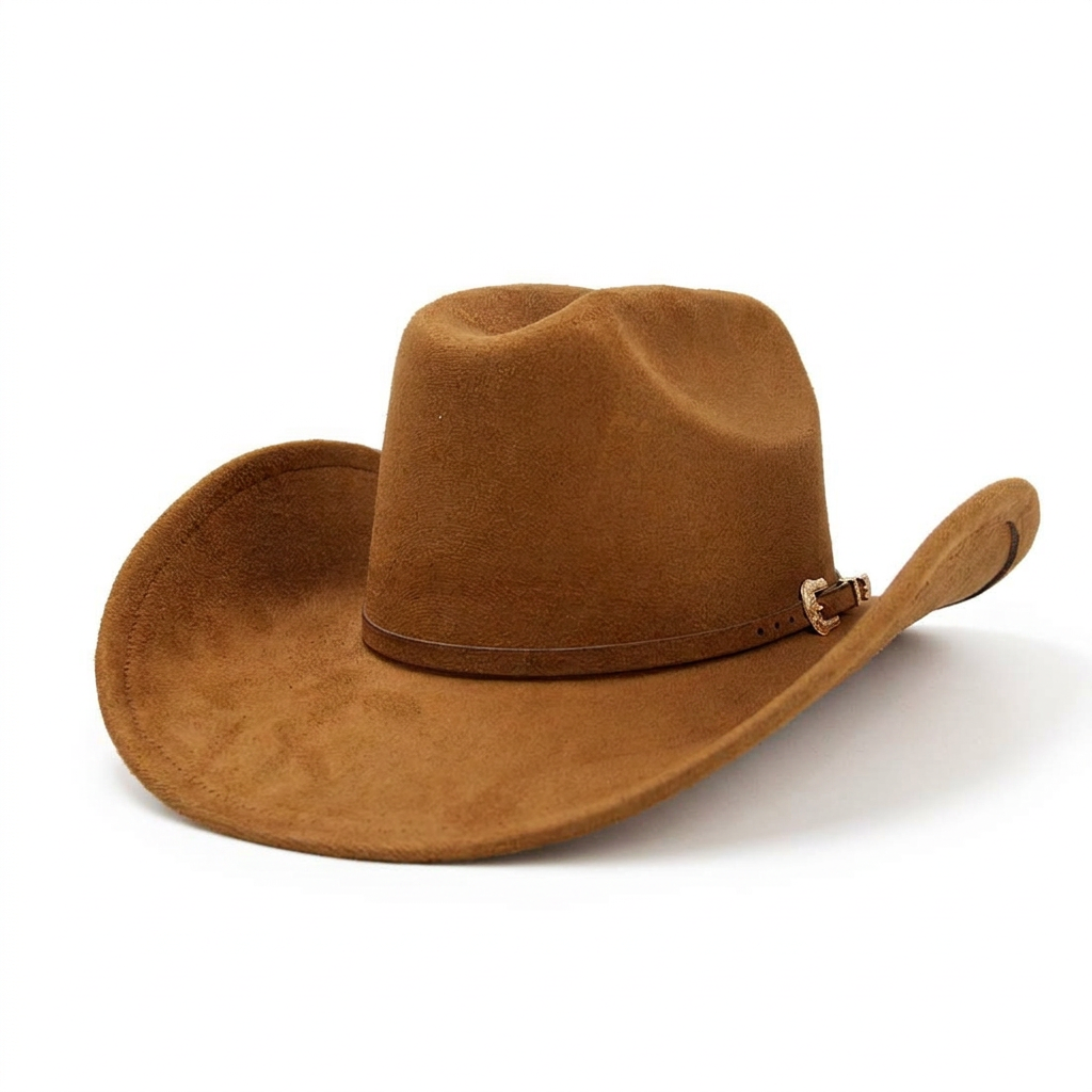 Sombrero en ángulo con fondo blanco