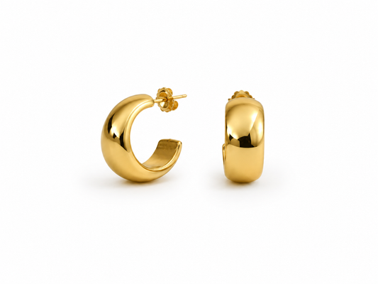 ARGOLLAS SEMI CUADRADA 15MM DORADO