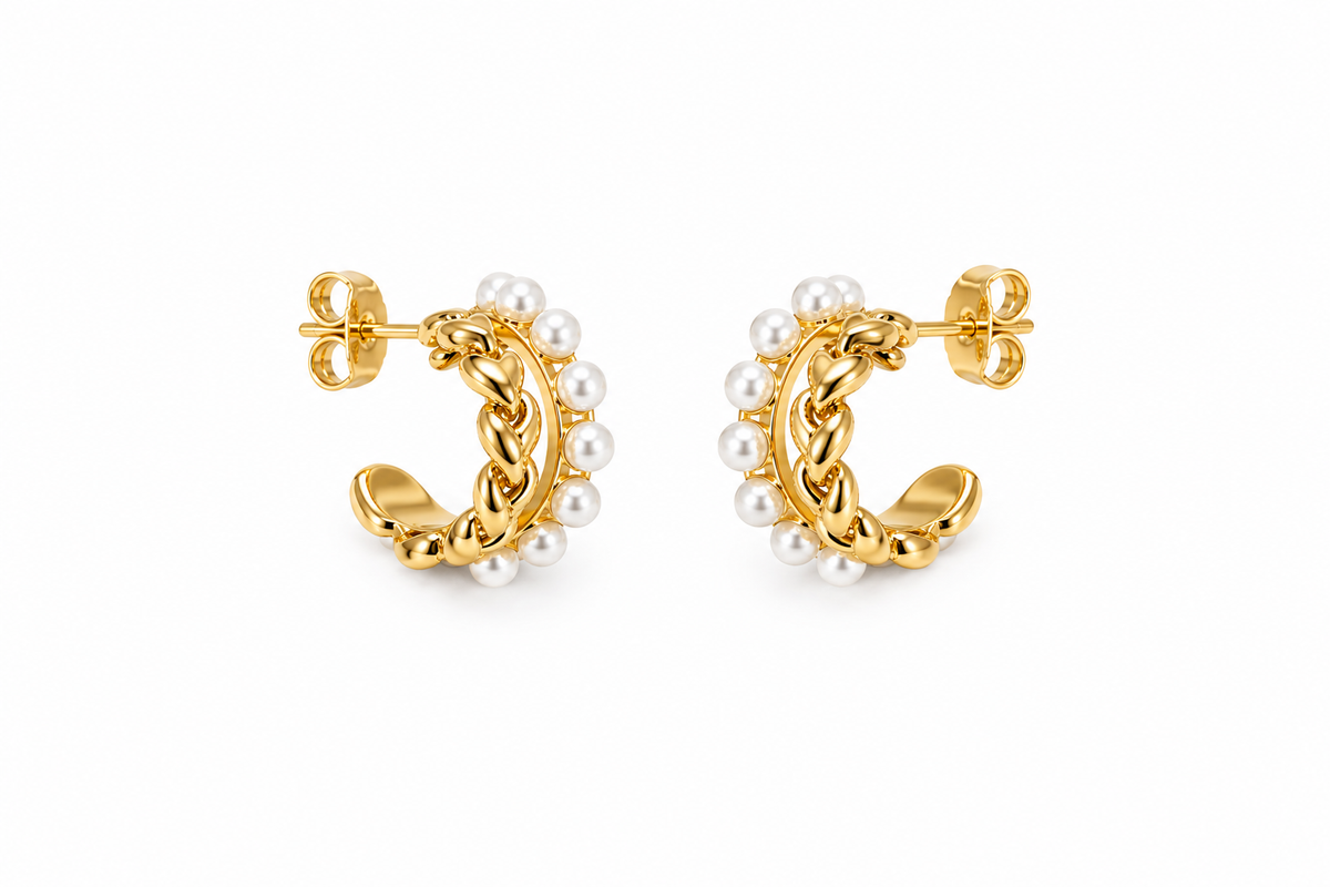 ARGOLLAS PERLITAS DORADO 1.5 CM