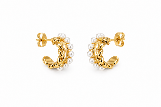 ARGOLLAS PERLITAS DORADO 1.5 CM